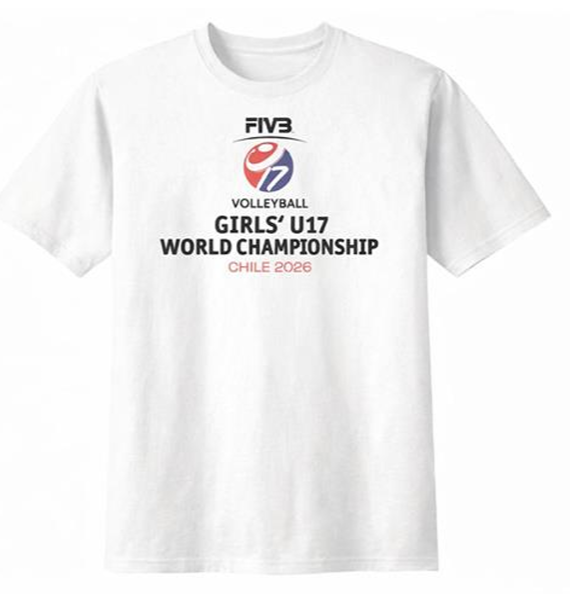 POLERA OFICIAL MUNDIAL BLANCA – 2026 FIVB VOLLEYBALL GIRLS’ U17 WORLD CHAMPIONSHIP
