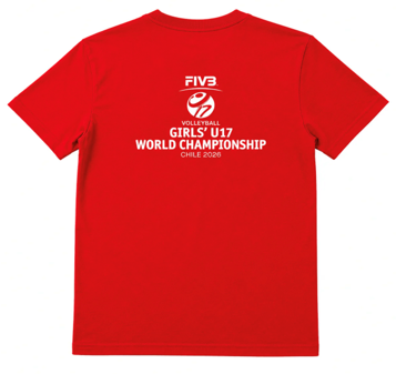 POLERA OFICIAL MUNDIAL ROJA – 2026 FIVB VOLLEYBALL GIRLS’ U17 WORLD CHAMPIONSHIP