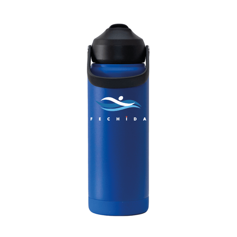 BOTELLA DE AGUA AZUL LOGO FECHIDA