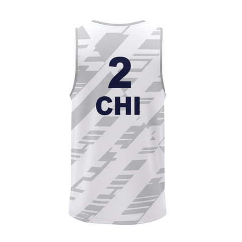 CAMISETA OFICIAL VOLEY PLAYA CHILE BLANCA SIN MANGAS
