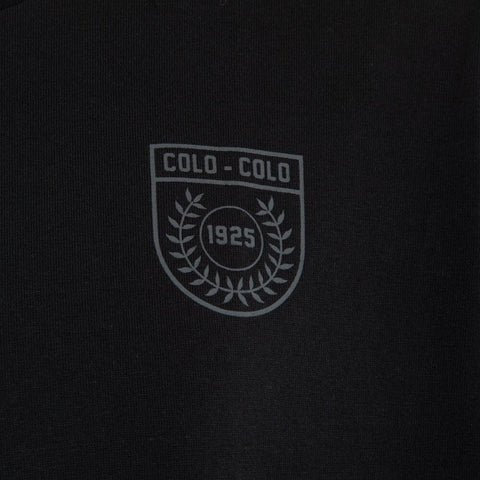 Polera Colo Colo Oficial Negra Logo Gris