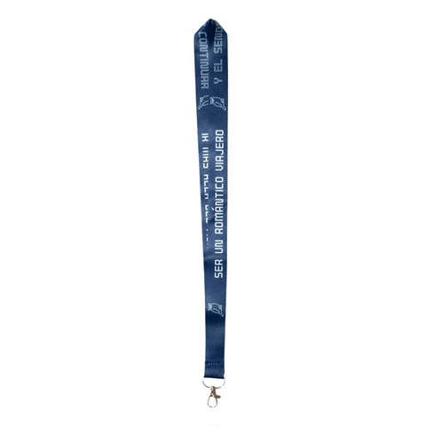 LANYARD SER UN ROMÁNTICO VIAJERO AZUL