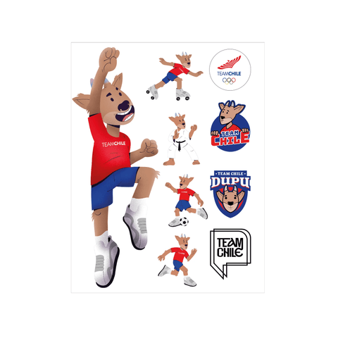 PACK OFICIAL DE STICKERS TEAM CHILE CON DUPU